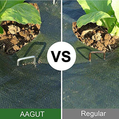 AAGUT Landscape Staples 12 Inch Galvanized Anti-Rust Garden Stake 11 Gauge - color: Silver, size: 12'' x 25Pcs-11Ga