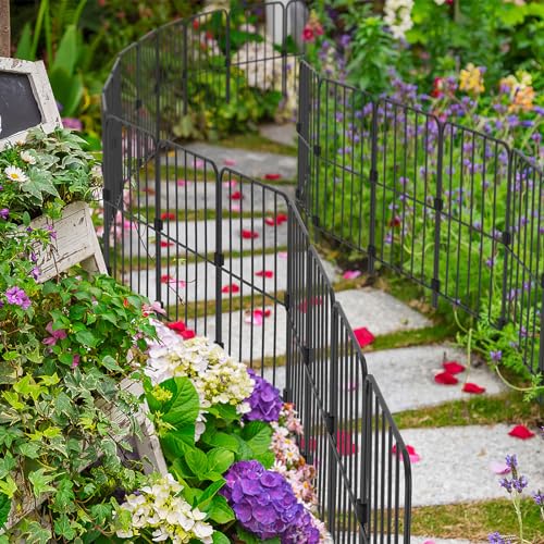PINPON 25-Pack Square Garden Fence 24inH x 27ftL Rustproof Animal Barrier - size: 27ft-25pack