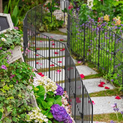 PINPON 25-Pack Square Garden Fence 24inH x 27ftL Rustproof Animal Barrier - size: 27ft-25pack