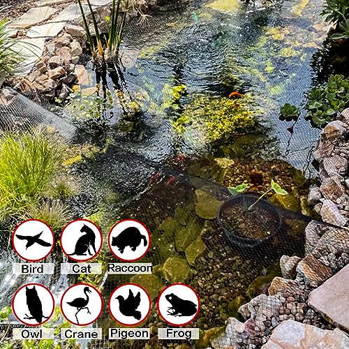 10x10ft Koi Pond Netting for Leaves, 1/2 in Mesh Netting Pond Cover Kit - size: 10FT*10FT