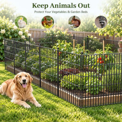 No Dig Garden Fence Outdoor for Yard, 32in (H) x 23.6ft(L) - size: 32 in(H) X 23.6 ft(L)