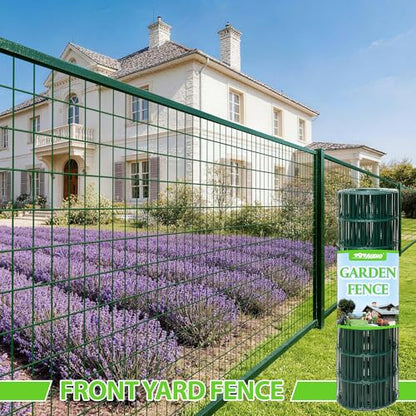 Green PVC Coated Welded Wire Fencing,2"x3" 16 Gauge,60inch H x 100ft L Garden Wire Fence Roll,2/3/4/5/6ft Tall x 50/100 ft Long Hardware Cloth Metal Mesh for Yard,Farm,Chicken,Dog,Vegetable Protection - color: Green, size: 2"x3" 60inx100ft