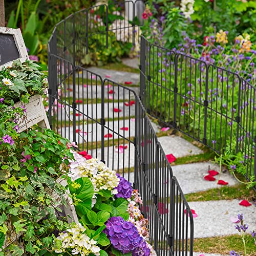 PINPON 10-Pack Square Garden Fence 24inH x 10ftL Rustproof Animal Barrier - size: 10ft-10pack
