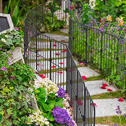 PINPON 10-Pack Square Garden Fence 24inH x 10ftL Rustproof Animal Barrier - size: 10ft-10pack