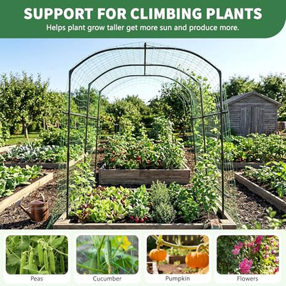 87in H Tall Garden Arch Trellis for Climbing Plants Outdoor - size: 75" L x 71" W x 87" H