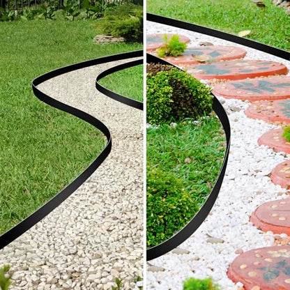 JERIA 2 Inch Tall 66 FT Garden Edging Kit with 90pcs Spikes, Plastic Edging for Landscaping - size: 2IN x 66FT