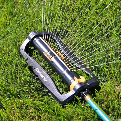 Melnor 65165AMZ XT Turbo Oscillating Sprinkler,4,500 sq. ft.,Quick Connect Bundle,2-Way Adjustable,Black,Yellow,(Pack of 12) - size: 2-Way Adjustable, style: Pack of 12