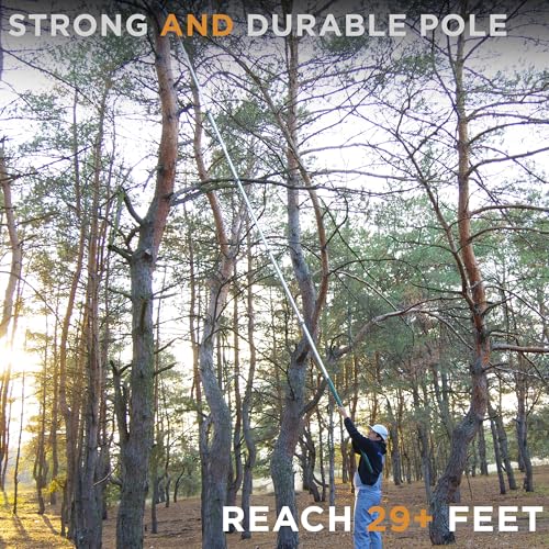StartPro 29ft Reach Tree Pruning Saw, Telescopic Manual Lightweight Extendable 23ft Pole Saw with Sharp Carbon-Enriched Blade for Pruner for Yard, Garden, Patio & Forestry Use - size: 23ft