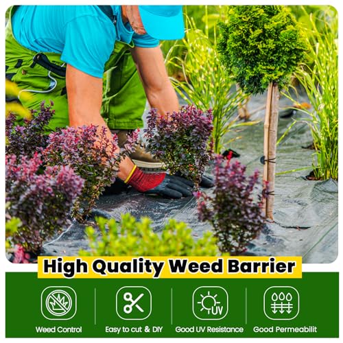 3ft x 300ft Weed Barrier Landscape Fabric Heavy Duty Premium Weed Control Fabric Durable & Eco-Friendly Weed Block Gardening Mat Landscaping Fabric - size: 3ft x 300ft