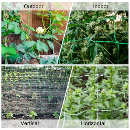 HARFINGTON Trellis Netting for Climbing Plants 3x6ft 18 Strands - color: Green, size: 3ft x 6ft, 18 Strands