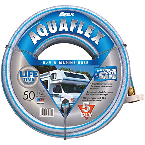Teknor Apex 7503-50 AquaFlex RV/Marine Hose - 1/2" x 50', White - size: 1/2" x 50'