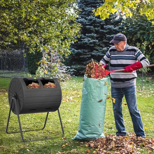 Compost Bin 45 Gallon Outdoor, Black