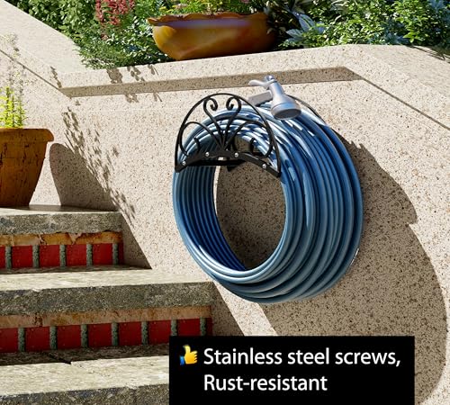 Fire Beauty Wall Mount Metal Garden Hose Holder Outdoor Iron Storage Hanger - style: Wall-Mounted