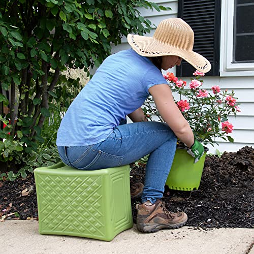 Simplay3 Handy Home 3-Level Heavy Duty Work/Garden Seat - 12" x 15" x 9" - Green, Made in USA - color: Green