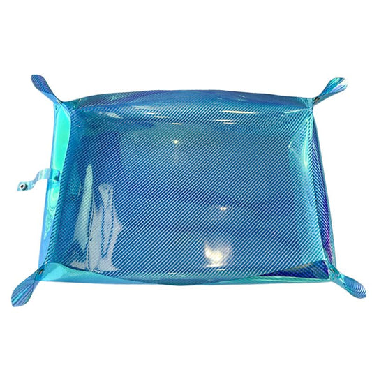 Kasepie Plant Repotting Mat, PVC, Foldable and Waterproof, Holographic Blue with Snowflake Design, 19 x 27 Inch (Blue+Straw mat Pattern) - color: Blue+straw Mat Pattern