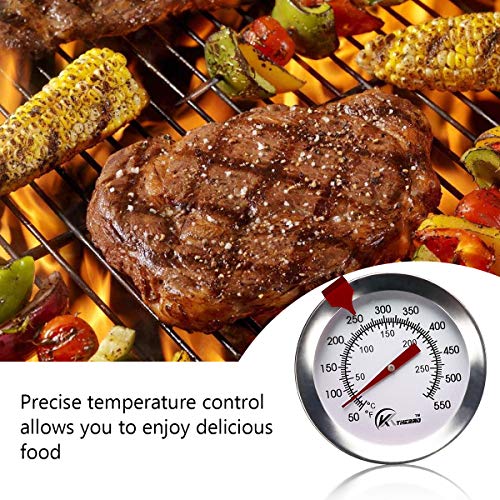 KT THERMO Deep Fry Thermometer with Instant Read,Oil Thermometer(2-Pack),12” Stainless Steel Stem Meat Cooking Thermometer,Best for Turkey,BBQ,Gril - color: Silver 2-Pack