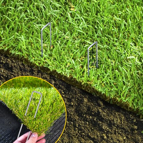 CEWOR 300 Pack Landscape Staples 6 Inch, 11 Gauge Garden Stakes - size: 6 Inch-300 Pack