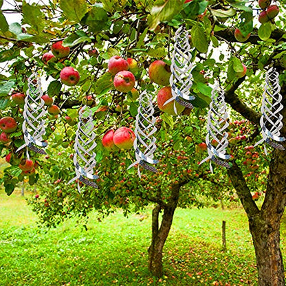 Hausse Bird Repellent Spiral Reflectors Silver Mylar Spinner, Hanging Reflective Bird Deterrent Device, Garden Decorative Scare Birds Away, Like Woodpeckers, Pigeons and Geese, 6 Pack - size: 15.8 Inch, Silver