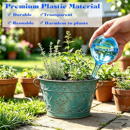 Large 12pcs Plant Watering Globes, Plant Watering Bulb Indoor Potted Plant - color: E. Blue A- Large 12pcs