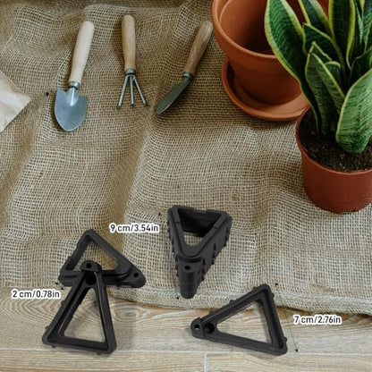 12PCS Large Pot Risers for Outdoor Indoor Planters, Non-Slip Triangular Plant Pots Feet Outside, Invisible Flower Pot Toes Stand Lifter for Drainage & Airflow (Black)
