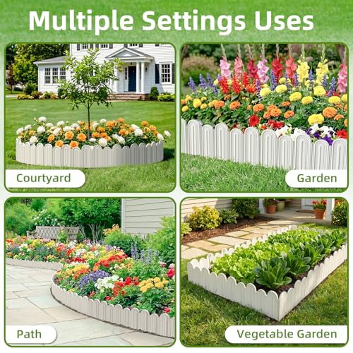 Vashly 20Pcs 20Ft Landscape Edging,6.5 Inch Garden Border with 20 Stakes