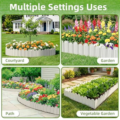 Vashly 20Pcs 20Ft Landscape Edging,6.5 Inch Garden Border with 20 Stakes