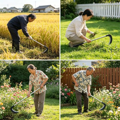 Harvesting Weeding Sickle, High-Carbon Steel Adjustable Long-Handled Lightweight Sickle for Weeding Farm Harvesting Clearing Vines Yard Gardening Pruning