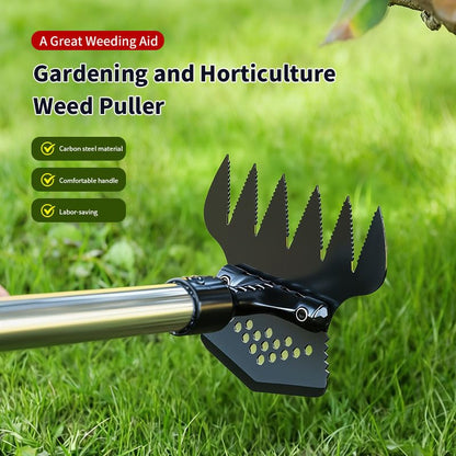 Double-Sided Garden Hoe & Weeding Rake, Multipurpose Weed Puller Tool with Long Handle, Hand Weeder for Lawn, Patio and Flower Bed – Root Remover, Dandelion Digger - color: Long