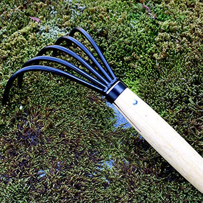 KAKURI Hand Cultivator Garden Tool 10", Handheld Rake for Weeding, Digging, Cultivating, Hand-Forged Japanese Steel, Made in Japan