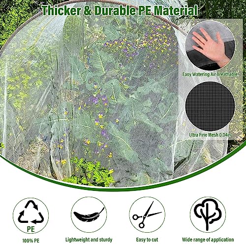 Garden Netting 10 x 30Ft Plant Covers Ultra Fine Plant Netting for Garden Protection, Row Cover for Vegetable Fruits Plant Flower Crop Screen Barrier Net, White Garden Cover Protect from Mosquito Bird