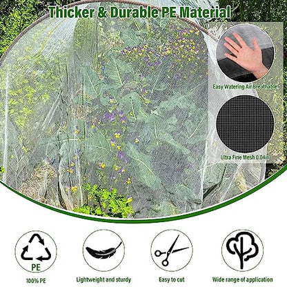 Garden Netting 10 x 30Ft Plant Covers Ultra Fine Plant Netting for Garden Protection, Row Cover for Vegetable Fruits Plant Flower Crop Screen Barrier Net, White Garden Cover Protect from Mosquito Bird
