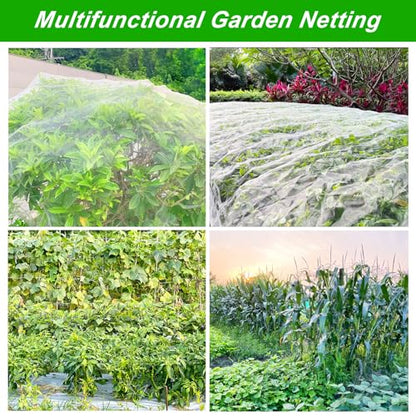 2 Pack 10X30FT Garden Netting, Garden Netting for Raised Beds, Ultra Fine Insect Netting for Vegetable Flowers Fruits, Garden Mesh Plant Cover Row Cover Barrier Protection Net for Birds - size: 10X30FT-2pack