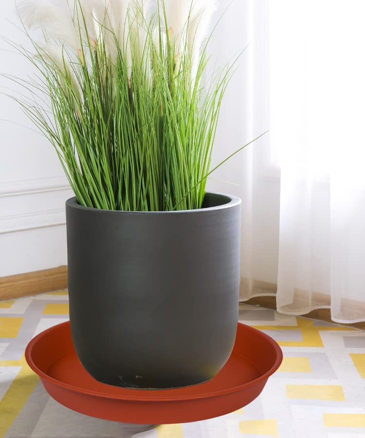 4 Pack of 18 19 inch Plant Saucer, Deep Heavy Duty Plastic Saucer 18" Round, Plant Tray for Pots, Plant Saucers for Indoors, Plant Trays for Planter 17-20" (19 inch, Terracotta) - size: 19" (4 pack)