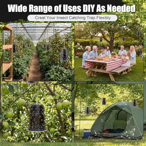 Sticky Coating Insect Trap, 8 Oz with Brush,Biting Fly Trap Kit - color: Black Cup