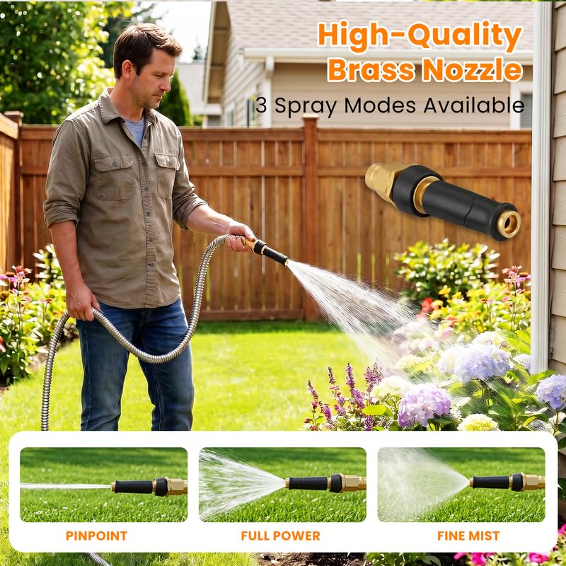 Rosy Earth 175 FT Garden Hose Expandable, 304 Stainless Steel Water Hose - size: 175FT