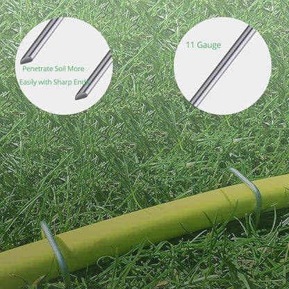 Landscape Staples, 20 Packs 6 Inches Heavy Duty 11 Gauge Galvanized Steel Garden Stakes Staples Securing Pegs for Securing Weed Fabric Landscape Fabric Netting Ground Sheets and Fleece