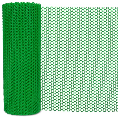 Garden Fence Green Plastic Mesh- 16in x 40ft Plastic Chicken Wire Plastic Netting for Floral Arrangements, Poultry, Animal Barrier, Gardening,Rabbit Fence - color: Green-15.7IN×40FT