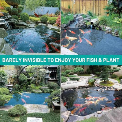 10x10FT Pond Netting for Koi Ponds,3/8" Mesh Leaf & Predator Protection Net - size: 10 × 10 ft