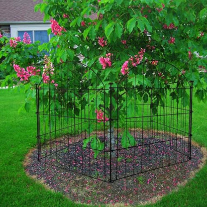 Decorative Garden Fence Panels 24 in(H) x 10 ft(L) Above Ground, Dog Fence Outdoor for Yard No-Dig Pet Barrier, Animal Proof Fence Metal Garden Fencing Animal Barrier, 5 Panels - size: 24x24Inch-5Pack without Lock
