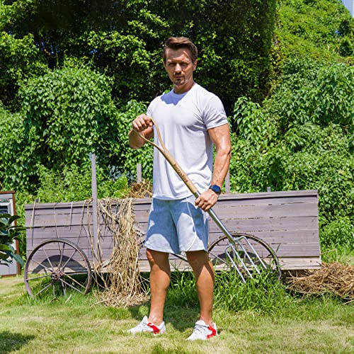 Gardening Digging Fork, 4-Tine Stainless Steel Pitchfork - size: 44in