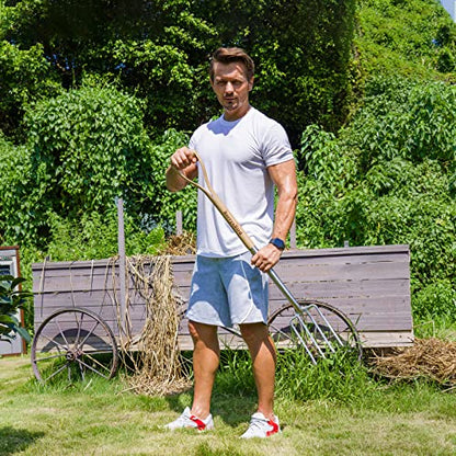 Gardening Digging Fork, 4-Tine Stainless Steel Pitchfork - size: 44in