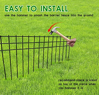 24x15-inch No Dig Animal Barrier Fence, 15 Pack Black Dig Protective with 1.5 inch Spike spacing, Dog/Rabbit/Groundhog Underground Dig Barrier, Galvanized Outdoor Garden Metal Fence - size: 15 pack 24x15-inch black
