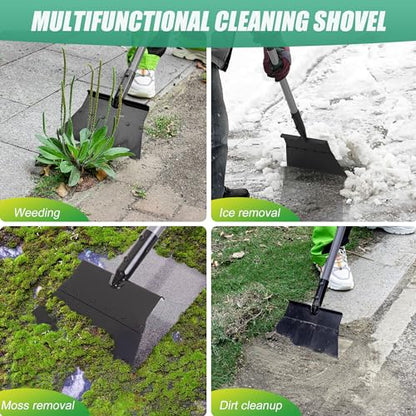 Suchtale Flat Shovel, 11-Inch Floor Scraper, Long Handle Weed Scraper
