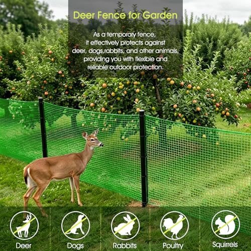 RIFNY Deer Fence, Temporary Fence for Garden Outdoor Yard, 6.5 x 50 FT - size: 6.5 x 50 FT