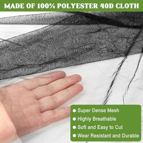 39 x 10 Ft Mosquito Netting, Garden Insect Bird Netting for Patio, Black - color: Black