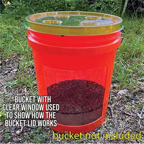 Billy-Bob Fly-Lid 5 Gallon Bucket Fly Lid (2 Pack) Turn Any 5 Gallon Bucket into a Fly Trap!