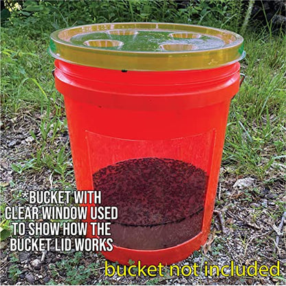 Billy-Bob Fly-Lid 5 Gallon Bucket Fly Lid (2 Pack) Turn Any 5 Gallon Bucket into a Fly Trap!