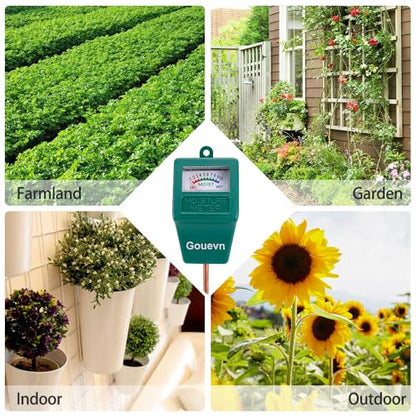 Gouevn Long Probe Soil Moisture Meter for Plants, Plant Moisture Meter for House Plants, Plant Water Meter for Indoor & Outdoor Large Potted Plants, Hygrometer Gardening Gifts - No Battery Needed