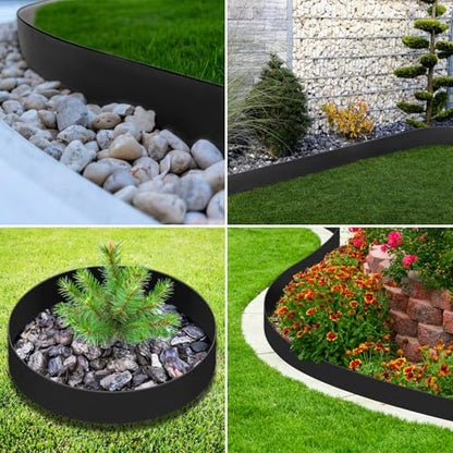 LAVEVE Galvanized Steel Landscape Edging 10-Pack, 40" L x 5" H (33Ft Total) - color: Black, size: 40"l X 5"h X 10 Pack
