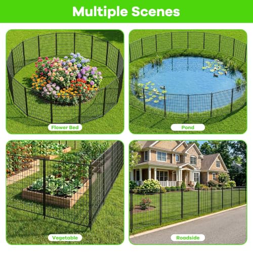 Garvee Garden Fence, 40in(h) x 11.8ft 5 Pack Garden Fencing Animal Barrier